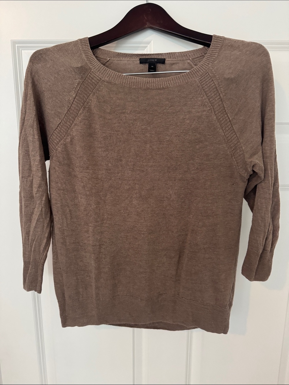 J. Crew Women's Taupe-Brown Raglan Crewneck Sweater